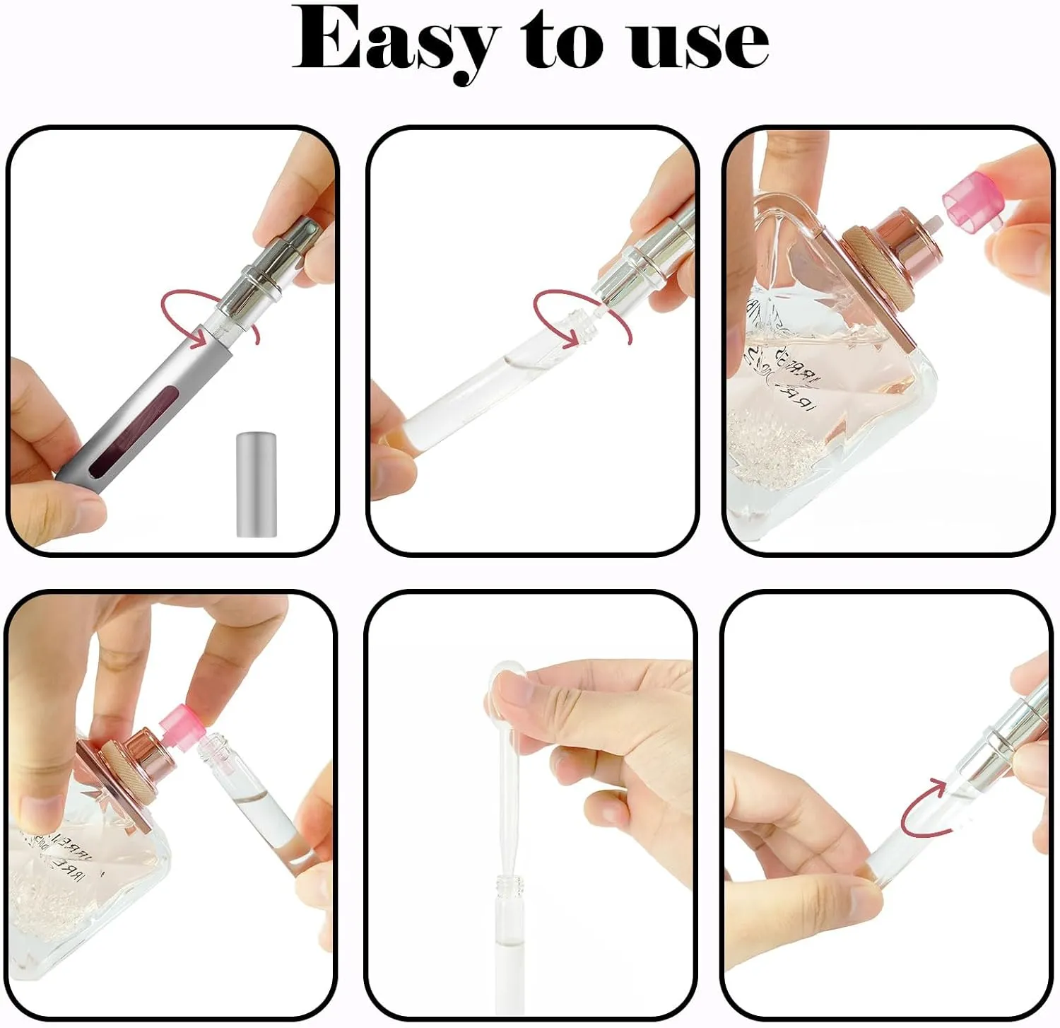 4pcs Mini Perfume Travel Bottle, Perfume Atomiser Refillable, 5ML Spray Bottles, Portable for Travel Holiday, Outdoor Activities and Business(Style 3)