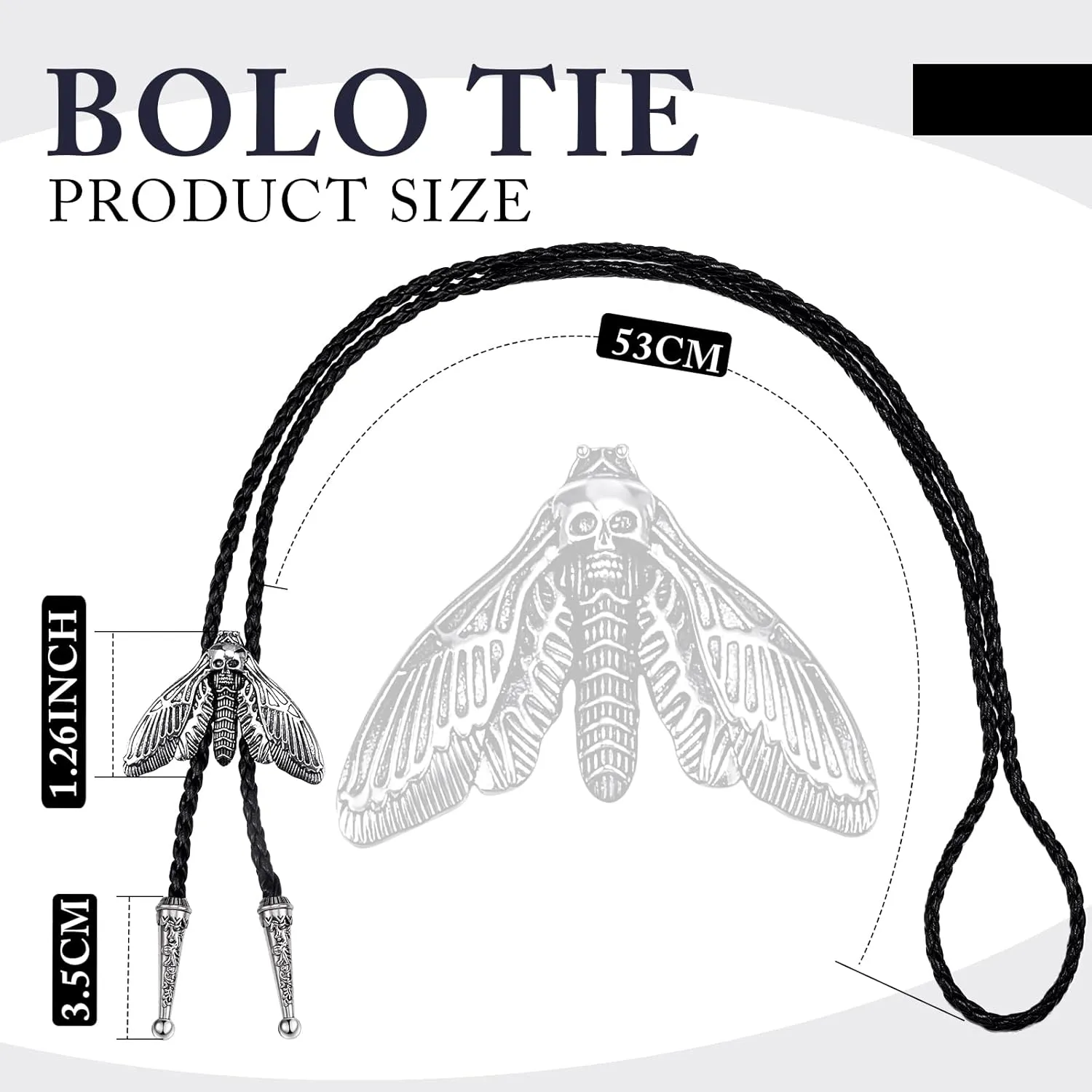 Batiyeer Bolo Tie for Men Western Bolo Tie Cowboy Necktie Accessories Punk Retro Unisex Jewelry for Men Women