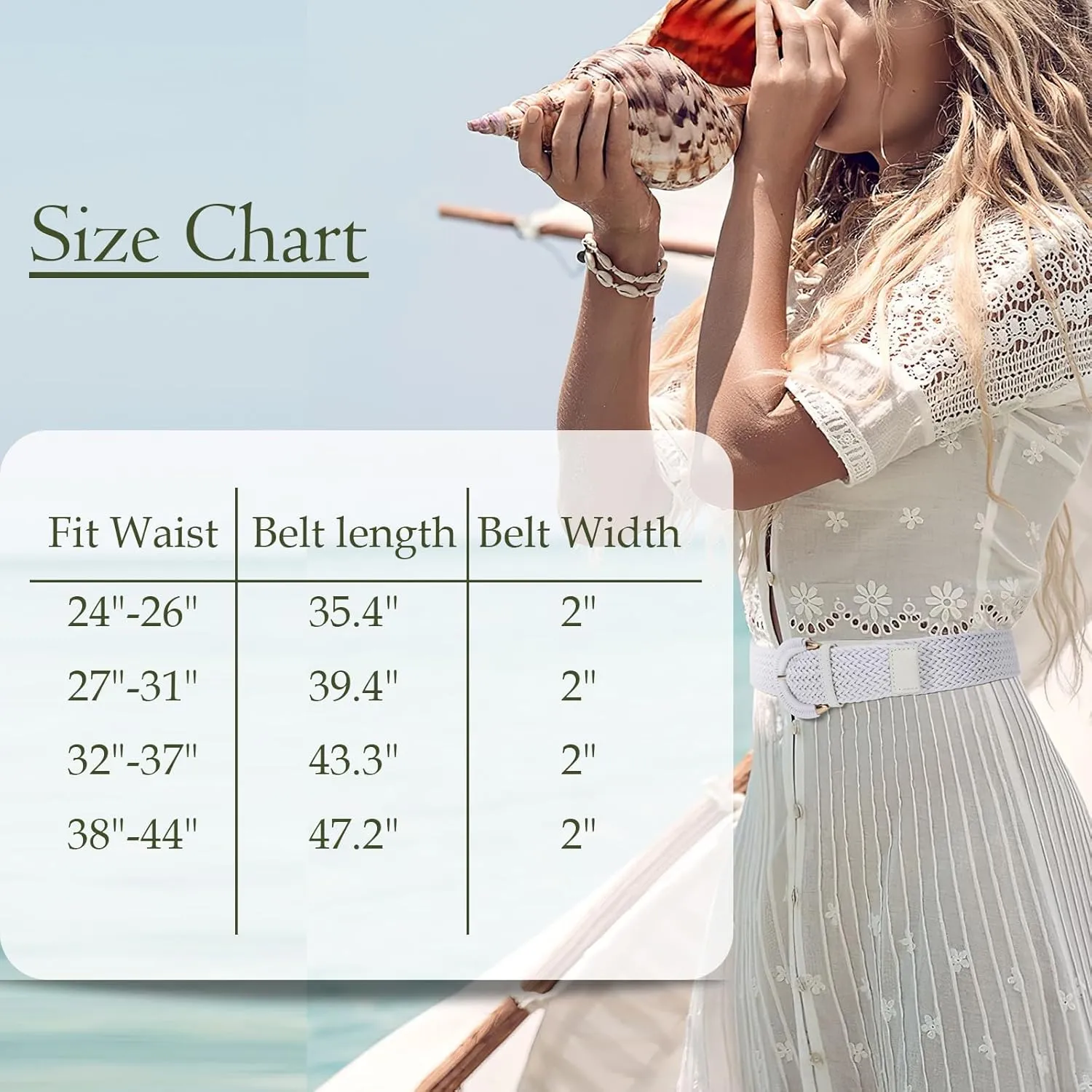 Braided Belt for Women Dress Summer Ladies Woven Wide Boho Belt for Jeans
