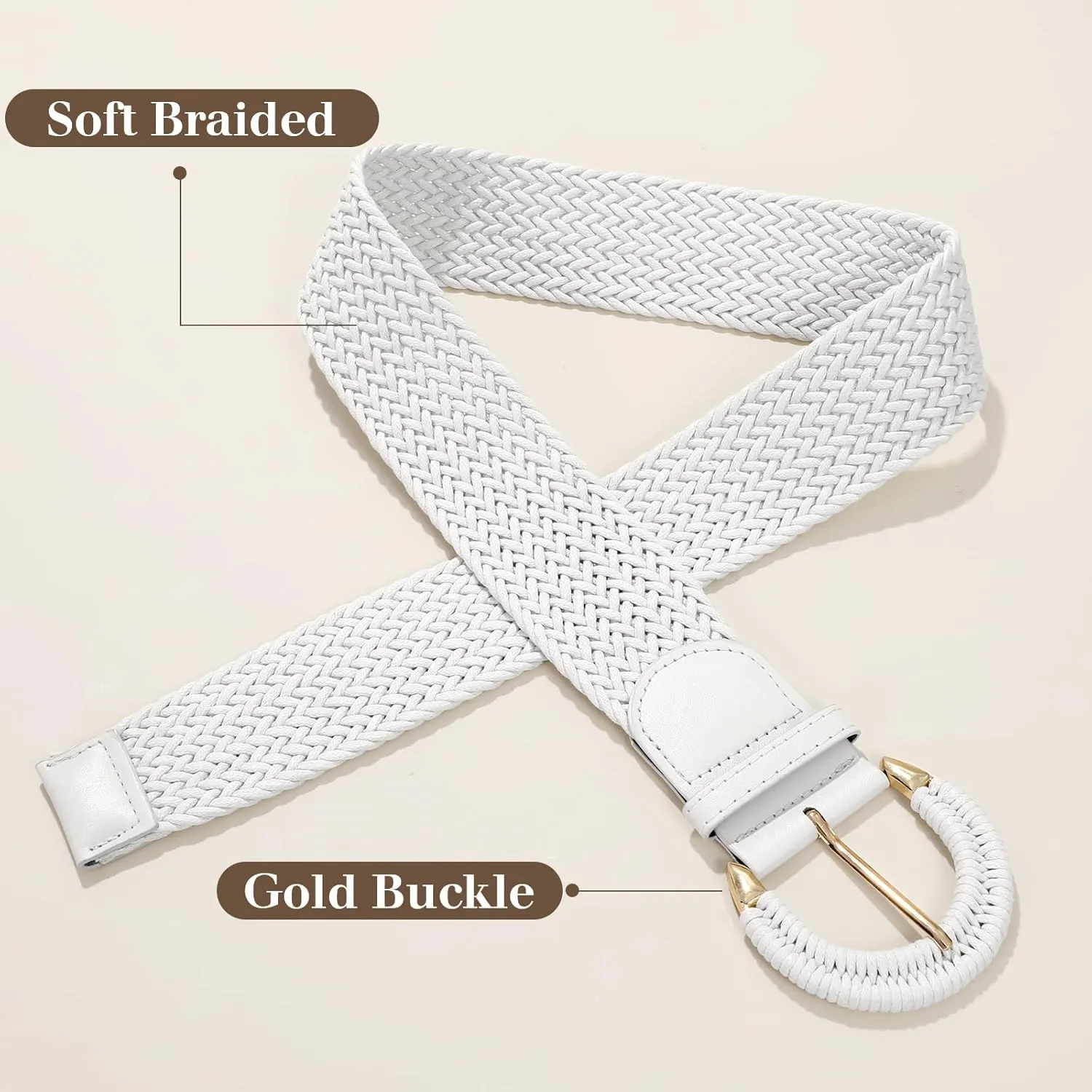 Braided Belt for Women Dress Summer Ladies Woven Wide Boho Belt for Jeans