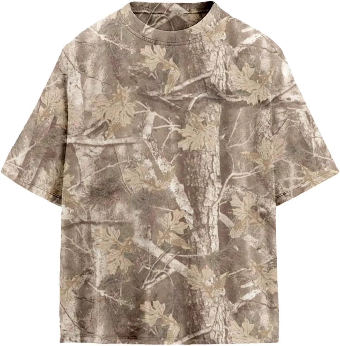 Camo Oversized Shirt Y2k Crewneck Maple Leaf Printed Short Sleeve Unisex Summer Graphic Tees
