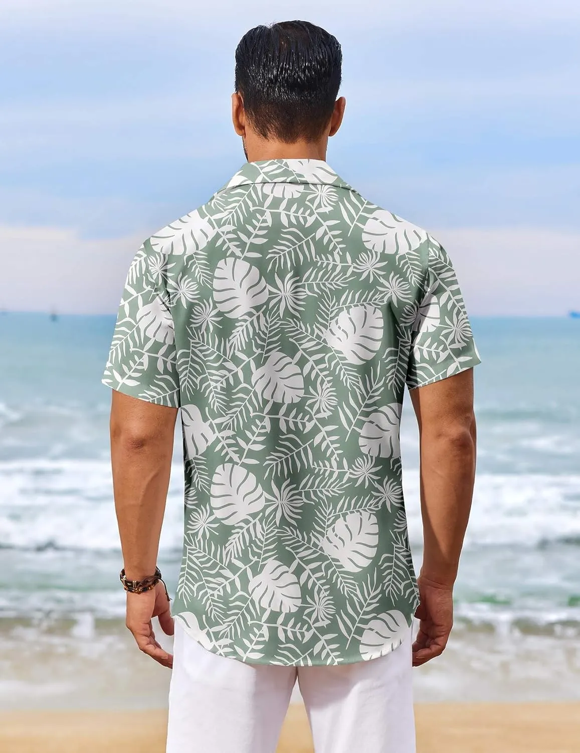 COOFANDY Men's Hawaiian Shirt Short Sleeve Floral Button Down Shirts Tropical Vacation Beach Shirts with Pocket