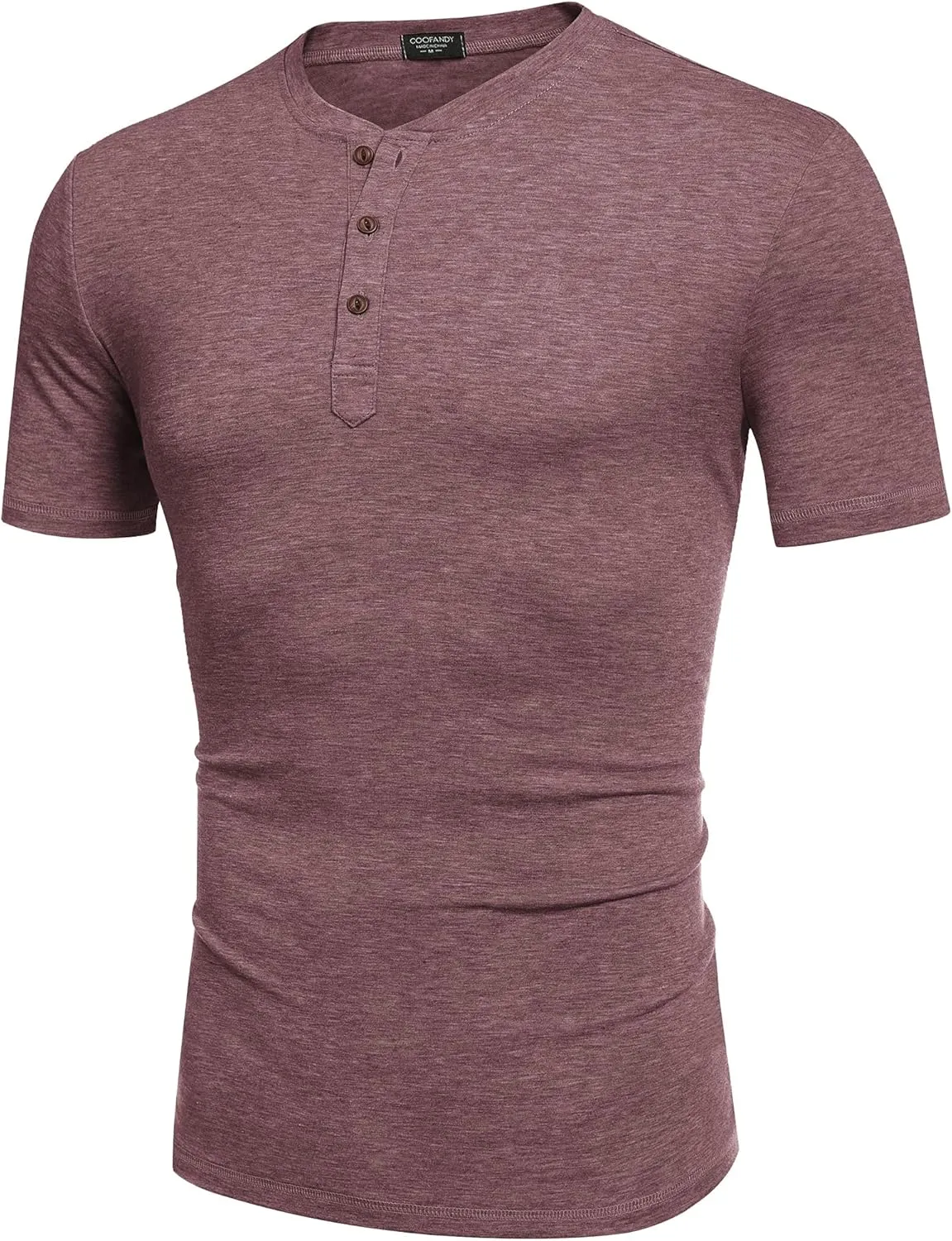 COOFANDY Men's Henley Shirts Short Sleeve Casual Basic Tee Summer Button Henley Soild T Shirts