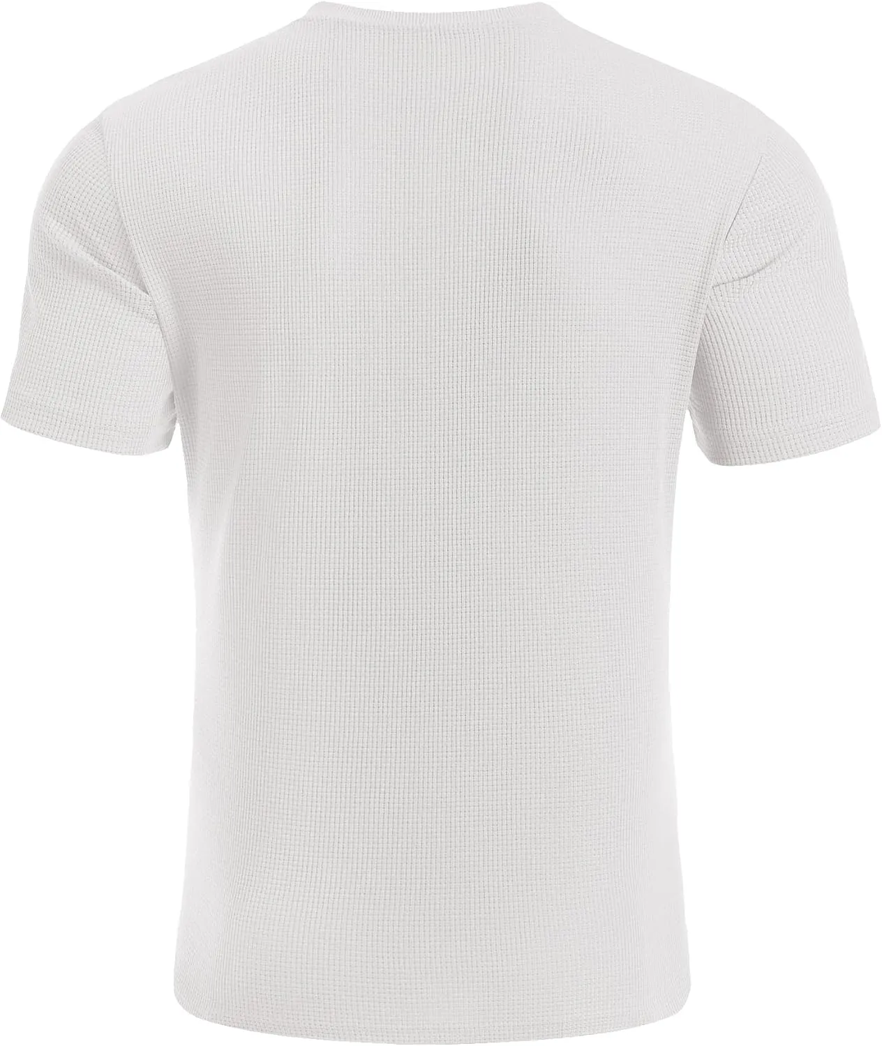COOFANDY Men's Waffle Henley Short Sleeve Textured T Shirt Casual Button Tee Shirts Heavyweight Henley Summer Top