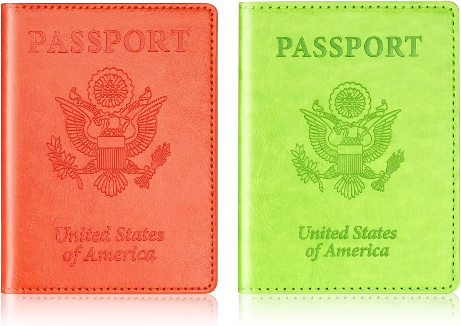 Green & Orange Passport Holder, Cruise Essentials Passport Wallet Cover Case for Family Women Men, Travel Must Haves Passport Book Protector