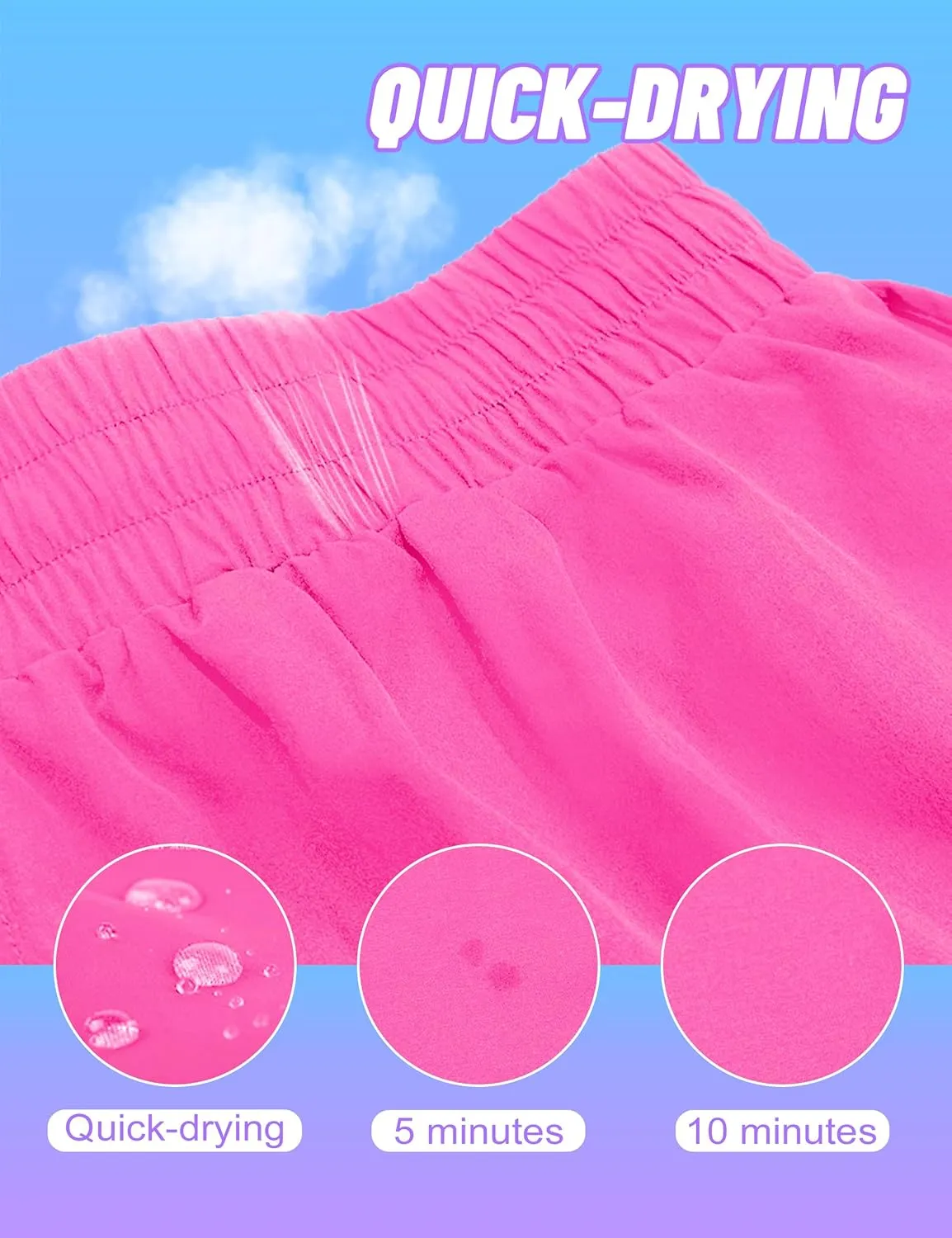 High Waisted Running Shorts for Women with Pockets, 2.5" Black Athletic Workout Gym Yoga Spandex Dolphin Shorts