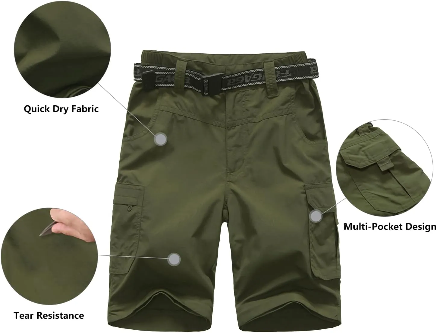 JOMLUN Boy??s Scout Pants Convertible Hiking Quick Dry Zip Off Pants Outdoor Climbing Casual Trouser Kids Youth Cargo Pants