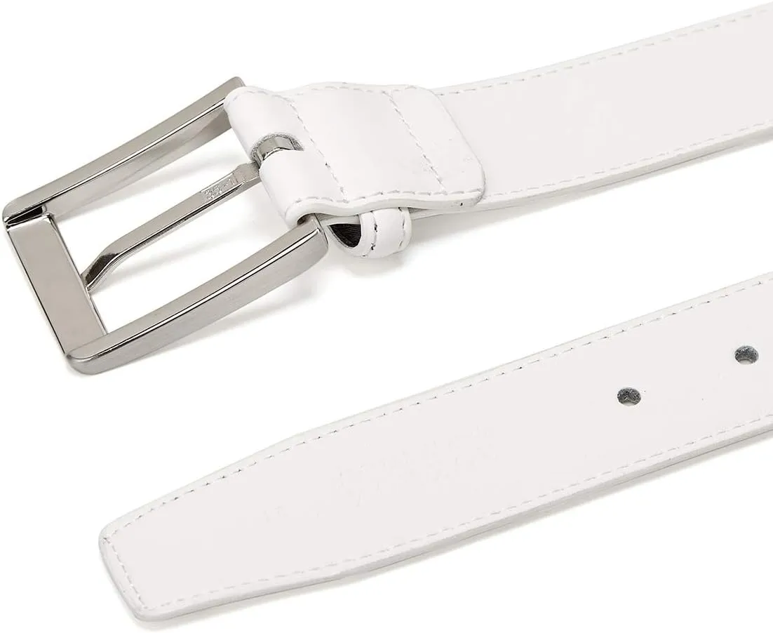 Men's Casual Leather Jeans Belts Classic Work Business Dress Belt with Prong Buckle for Men