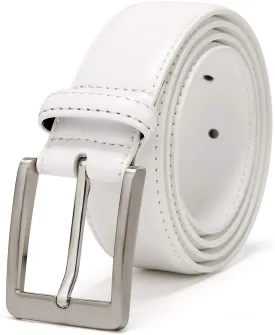 Men's Casual Leather Jeans Belts Classic Work Business Dress Belt with Prong Buckle for Men