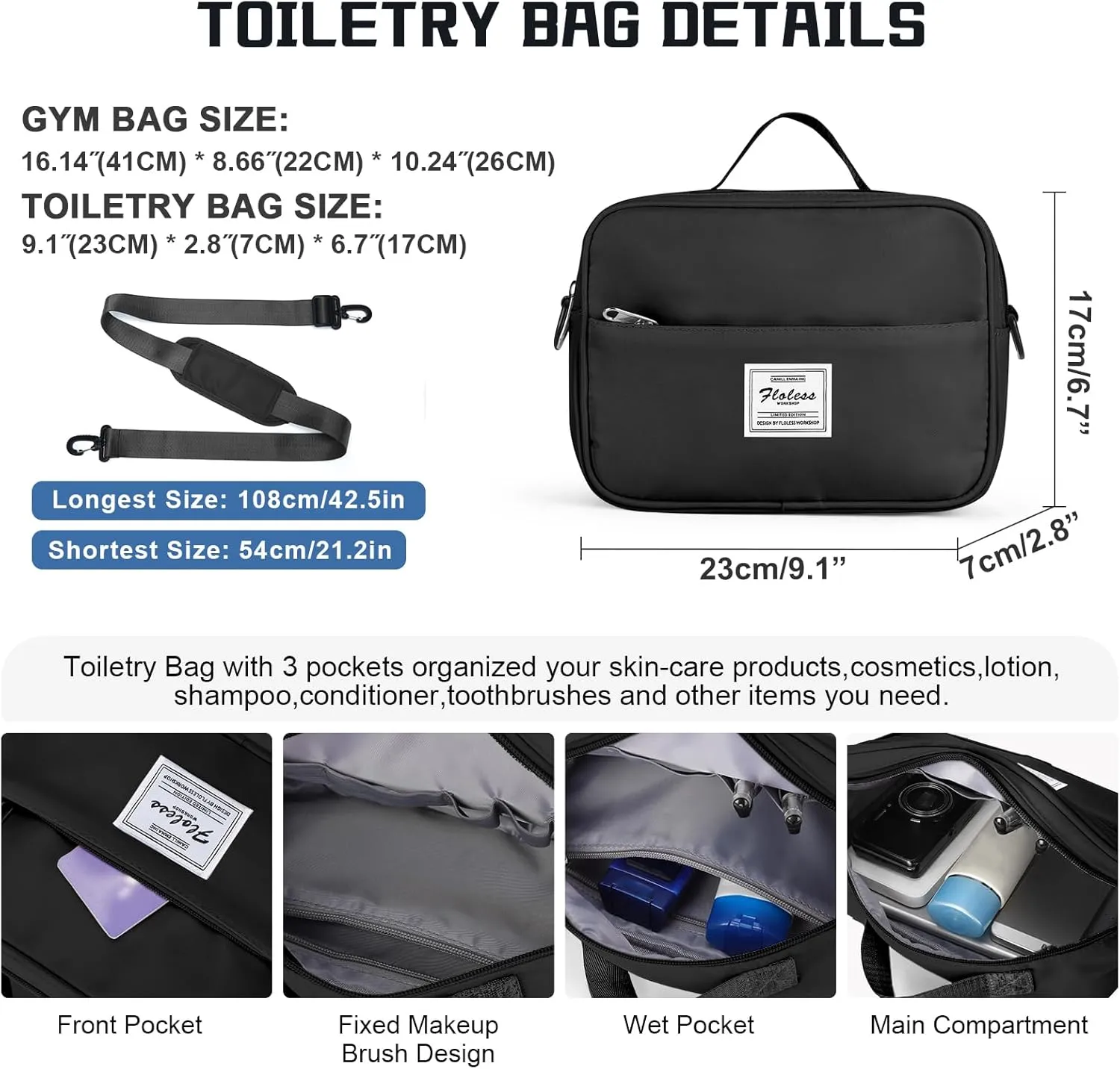 Travel Duffel Bag with Shoes Compartment, Overnight Weekender Bags for Women, Carry on Personal Item Travel Set