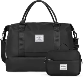 Travel Duffel Bag with Shoes Compartment, Overnight Weekender Bags for Women, Carry on Personal Item Travel Set