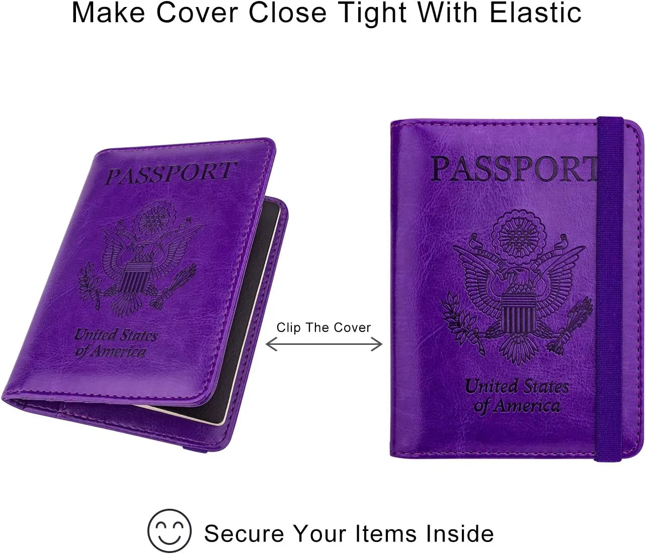 WALNEW Passport Holder for Travel, RFID Passport Cover Wallet for Women Men, PU Leather Passport Book Card Holder Case with Pen, Travelling Essentials for Flying