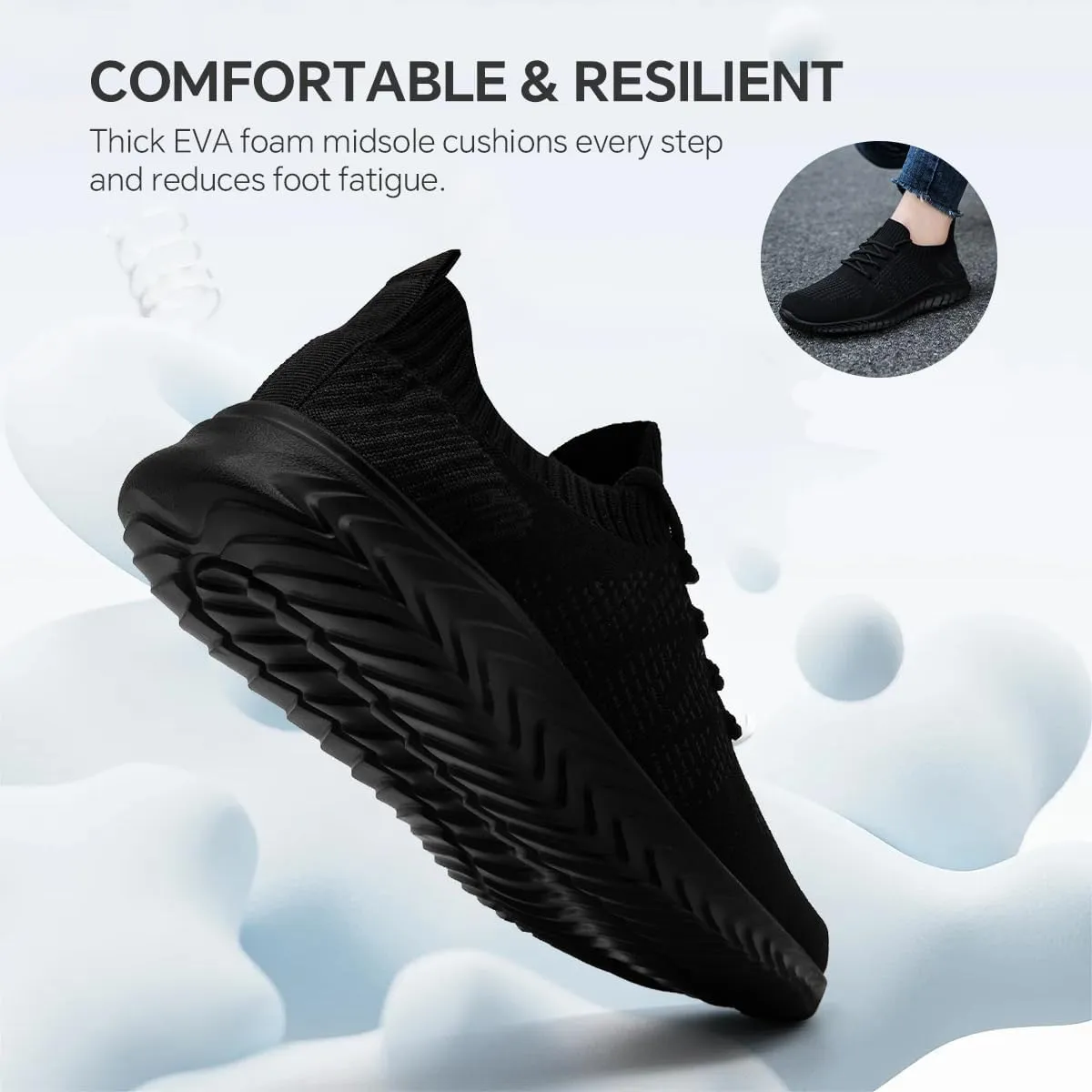 Womens Walking Shoes Slip On Casual Tennis Running Sport Workout Athletic Gym Sneakers Lightweight Breathable Non Slip Training Trainers