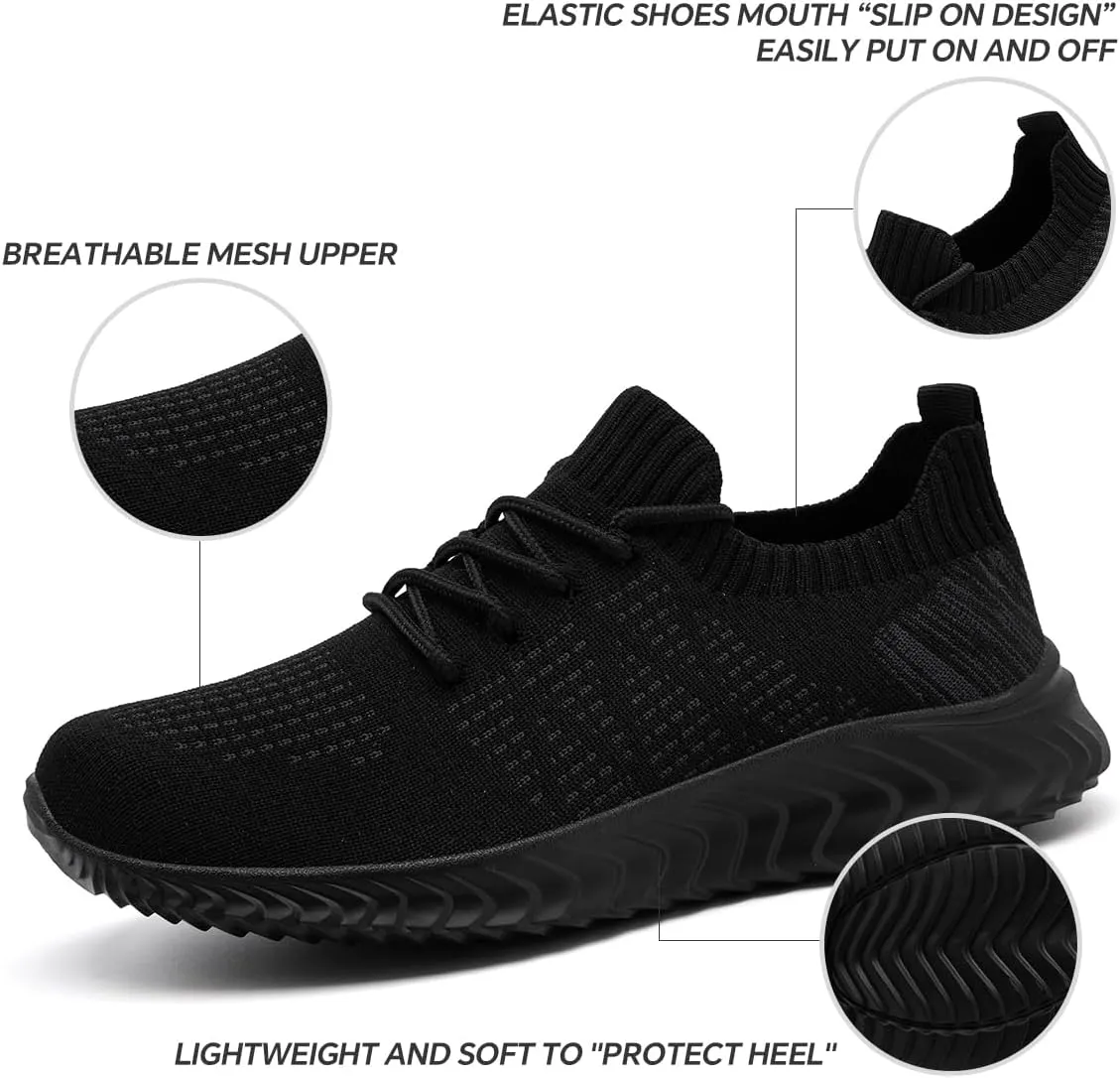 Womens Walking Shoes Slip On Casual Tennis Running Sport Workout Athletic Gym Sneakers Lightweight Breathable Non Slip Training Trainers
